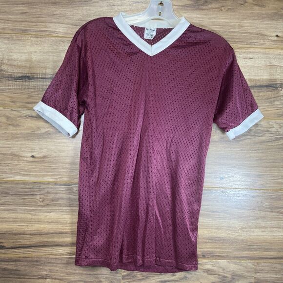Vintage Don Alleson Mesh Football Soccer Jersey Maroon Men's Size Small - Picture 1 of 5